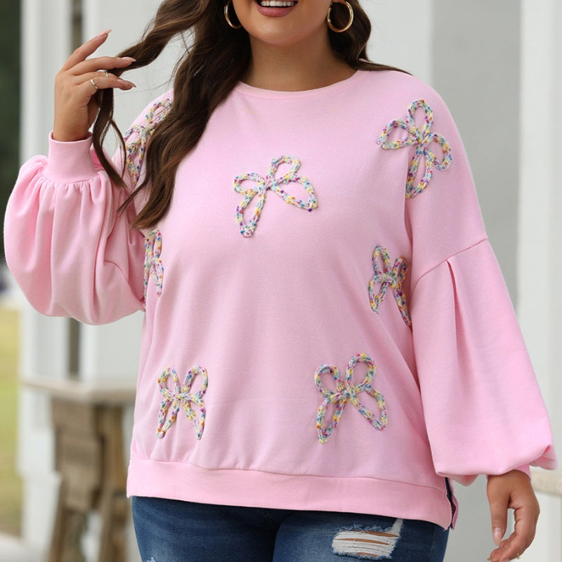 Cozy Bow Crewneck Pullover Sweatshirt
