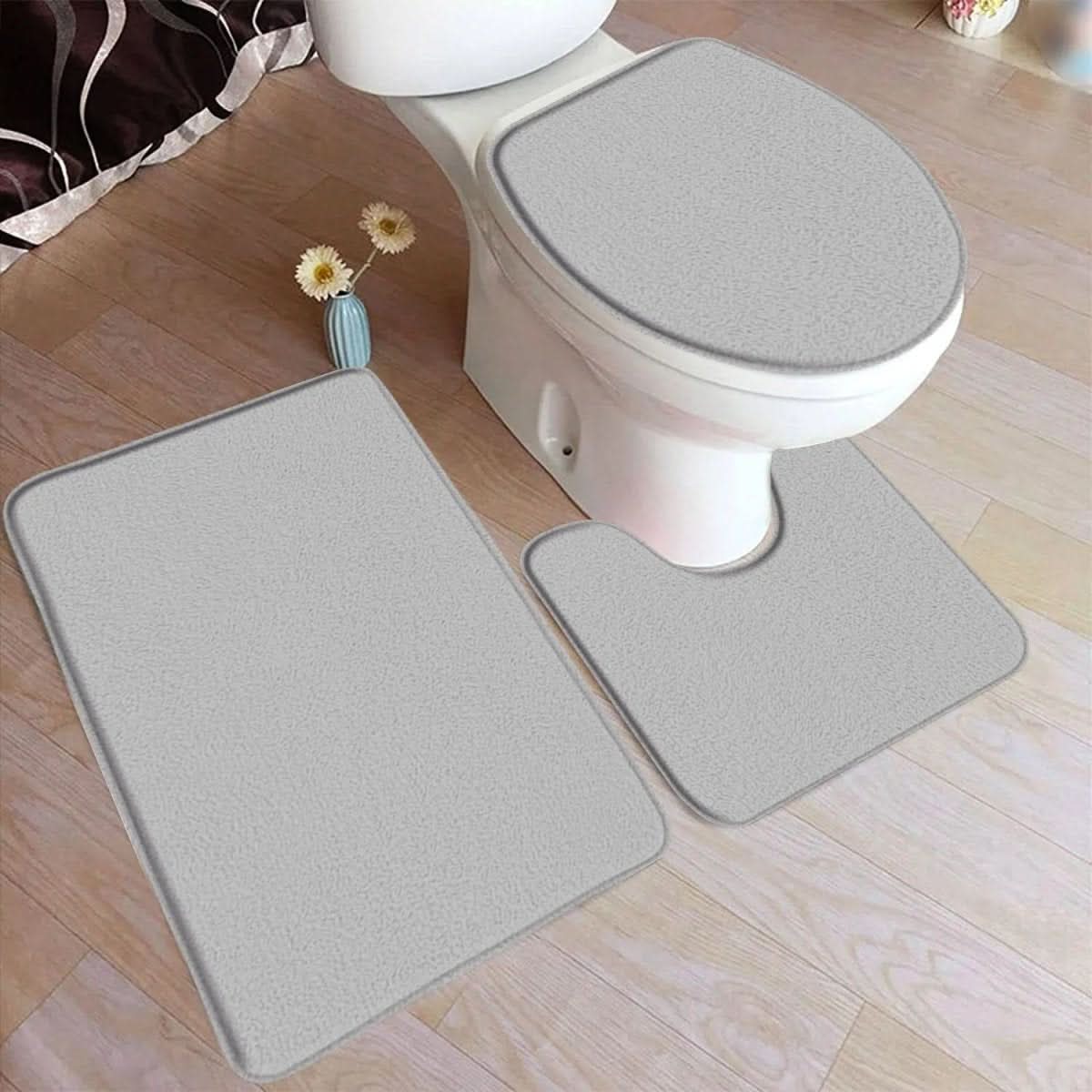 Flannel Bathroom Three Piece Set