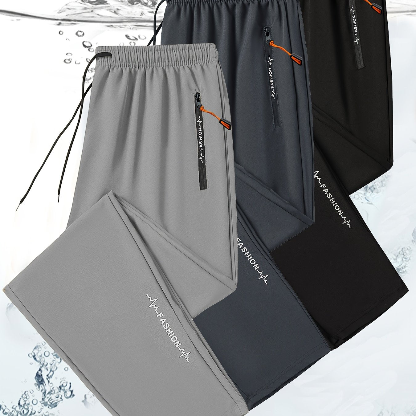 3-Pack Men'S All-Season Workout Pants - Gym, Running, Casual Athletic Sweatpants with Zipper Pocket - Drawstring Waist - Olive Green - Lightweight & Durable for Training, Outdoor, Casual Attire - Idea