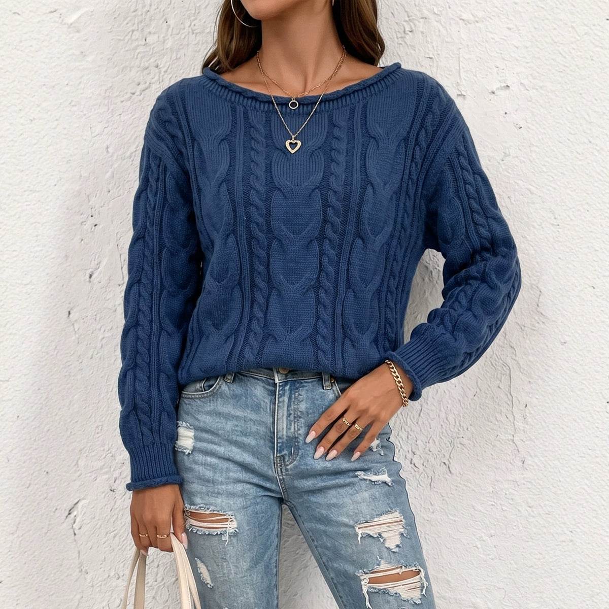 European and American Womens Tops Knitted Sweaters