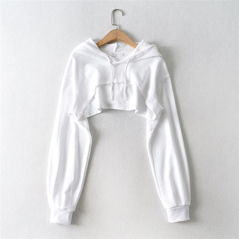 Chic Irregular Cropped Long-Sleeve Top