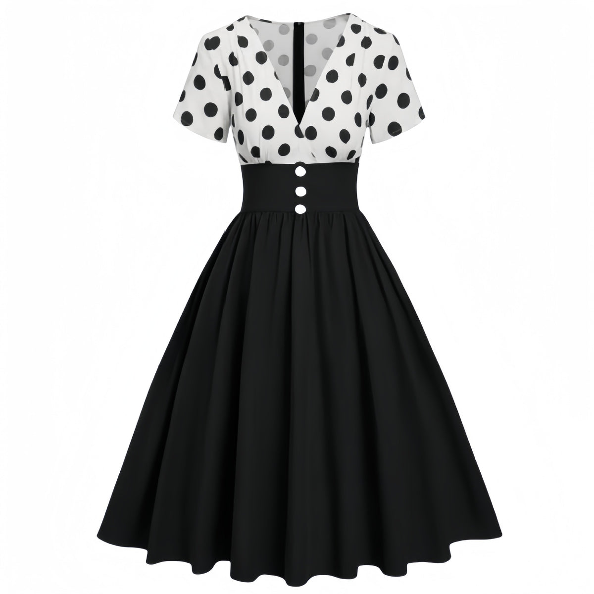 Casual and Stylish Polka-dot Patchwork Dress