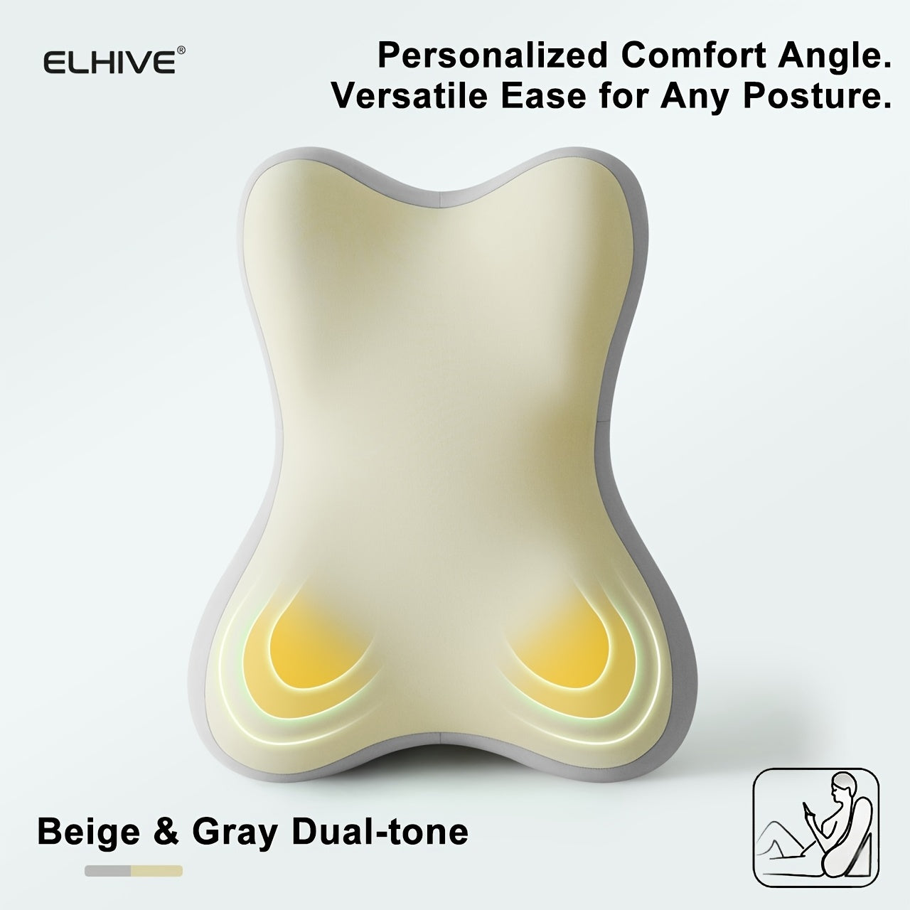 Large Memory Foam Bed Wedge Reading Pillow – Adjustable C‑Shaped Backrest with Removable Washable Cover