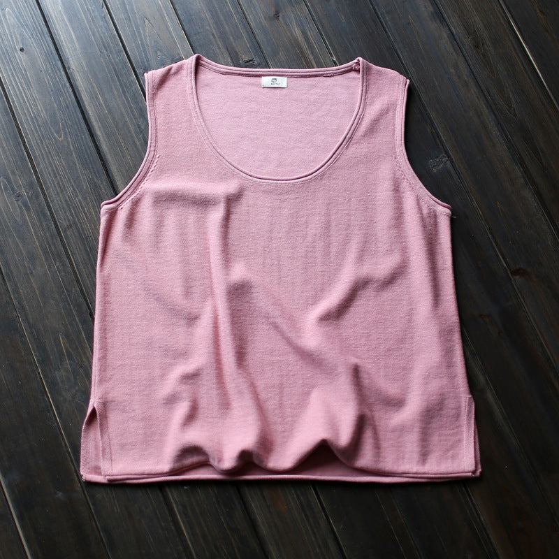 Distressed Artistic Women's Loose Cotton Vest