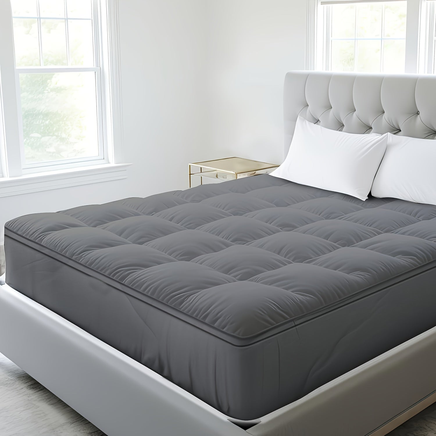 Thick Mattress Topper Pad Queen Size, Pillow Top Mattress Topper, Ultra-soft Quilted Cooling Mattress Protector, Suitable for 8-24 Inch Deep Mattresses