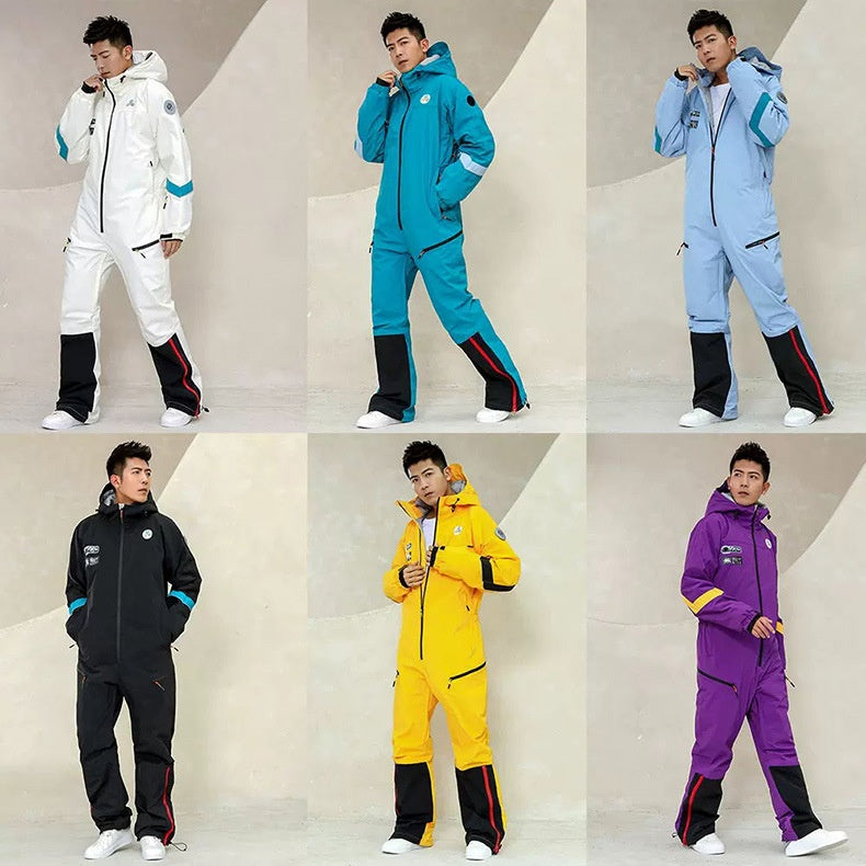 Waterproof Windproof One-Piece Ski Suit for Winter
