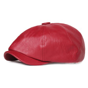 Retro Women's Octagonal Leather Cap