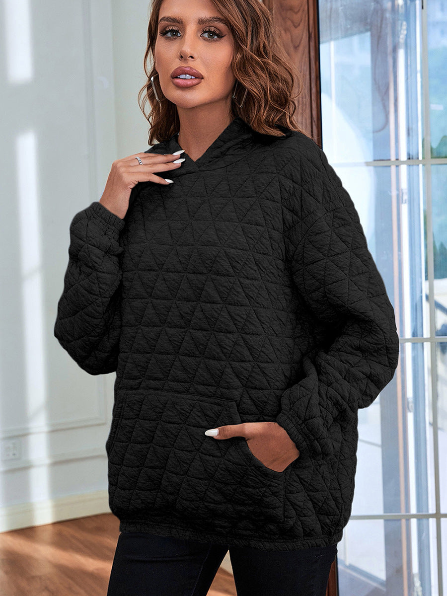 Cozy Solid Color Women's Hooded Pullover Sweater