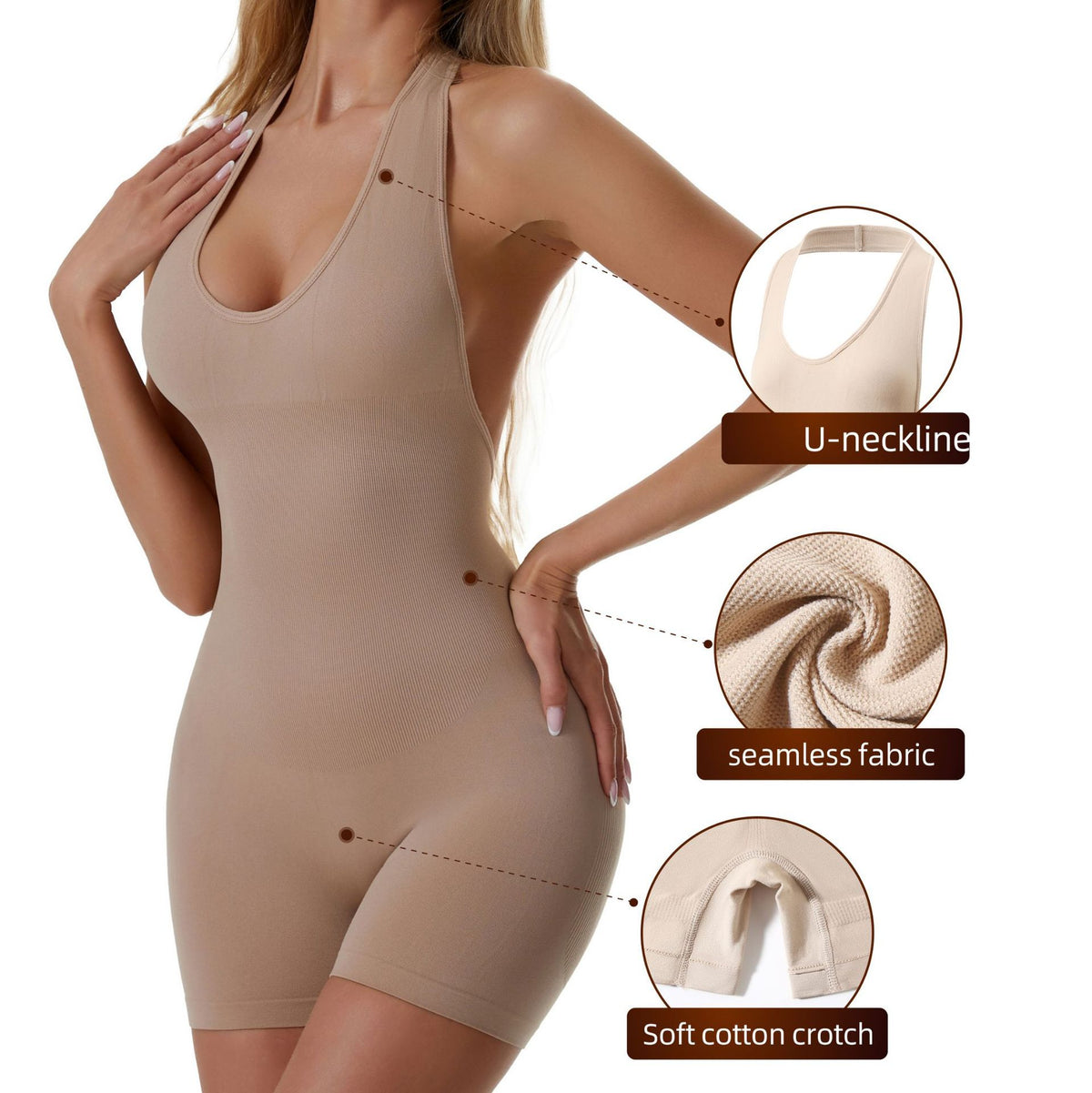 Plus Size Backless Shaping Bodysuit & Waist Cincher