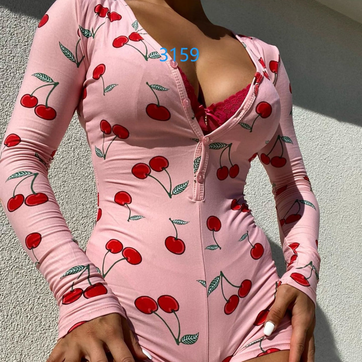 Women's Full-Body Printed Long-Sleeve Bodysuit