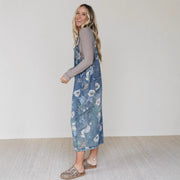 Women's Printed Denim Straight-Leg Trousers