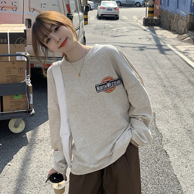 Women's Casual Long-Sleeve Letter Pullover Sweater