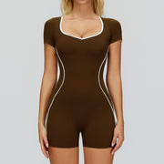 Jumpsuit With Cutout Back, Form-fitting Athletic Fitness Wear
