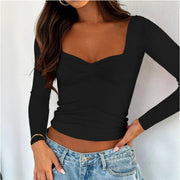 Slim Fit Long‑Sleeve Base Top – Solid Colors