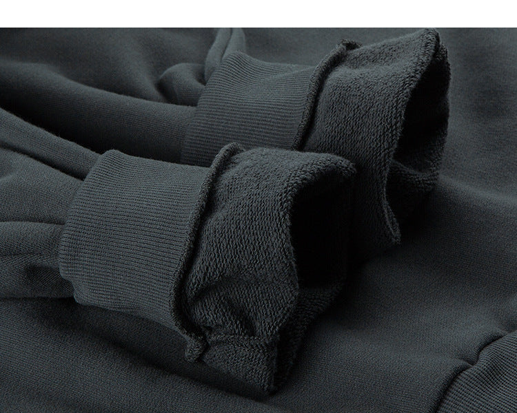 Unisex Fleece-Lined Drop Shoulder Casual Pullover Sweater