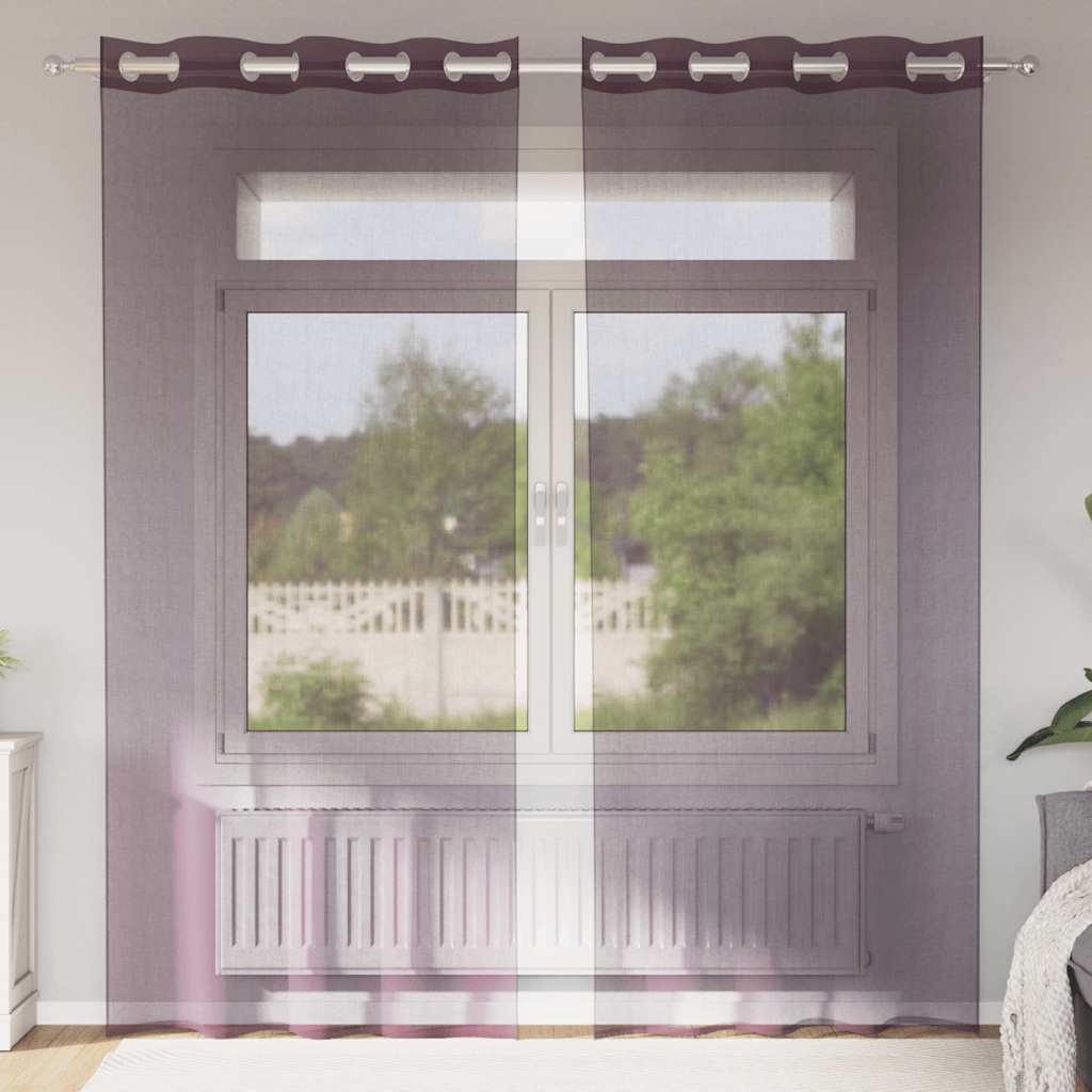Voile Curtains with Eyelets, 2 Pcs.