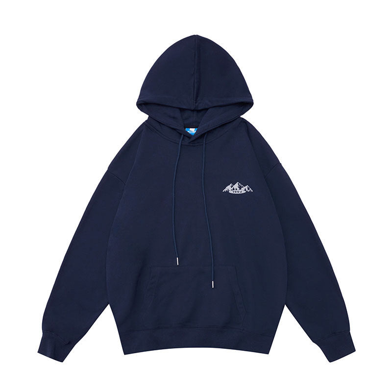 Plus Size Mountain Print Loose Hooded Sweatshirt