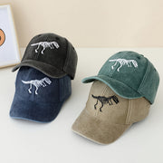 Toddler Dinosaur Embroidered Baseball Cap with Bone Print