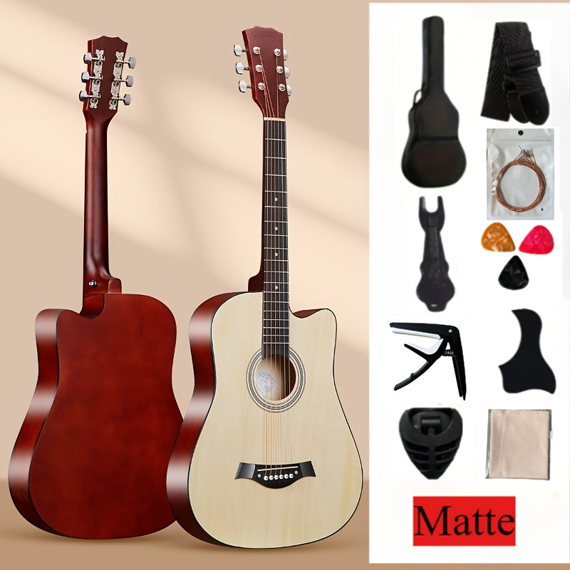 38-Inch Premium Acoustic Folk Guitar Starter Kit with Accessories