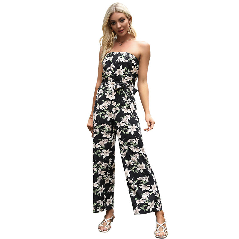 Women's Printed Off-Shoulder Slimming Jumpsuit
