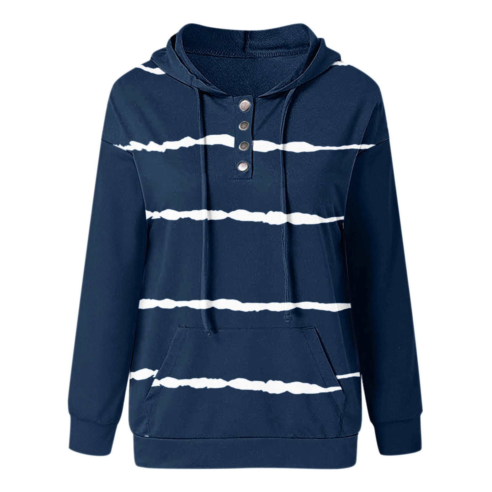 Women's Casual Solid Color Cotton Pullover Hoodie