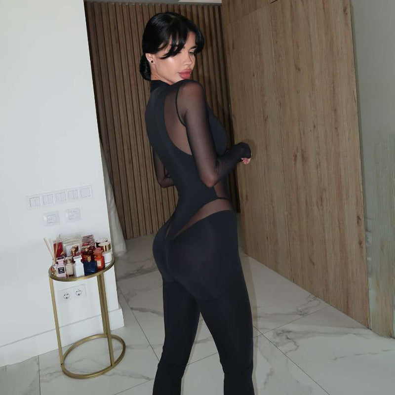 Women's Slim Fit Zip-Up Long Sleeve Jumpsuit