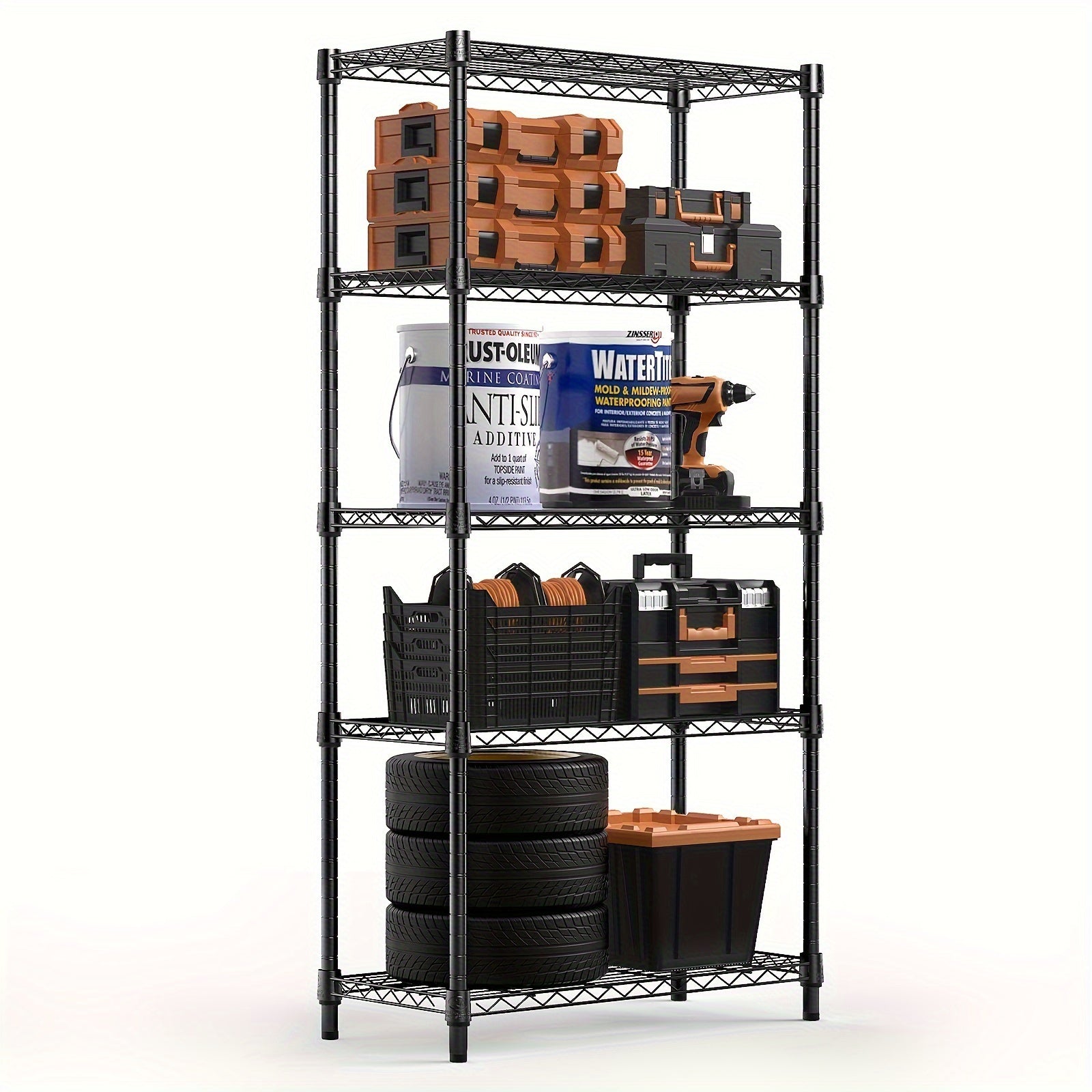 2000/1600 Lbs 5/4 Tier Storage Shelving Steel Heavy Duty Multi-Tier Utility Shelving Unit Steel Organizer Wire Rack For Home, Kitchen, Office Standing Baker'S Racks, Room Decor Shoe Rack Bathroom...