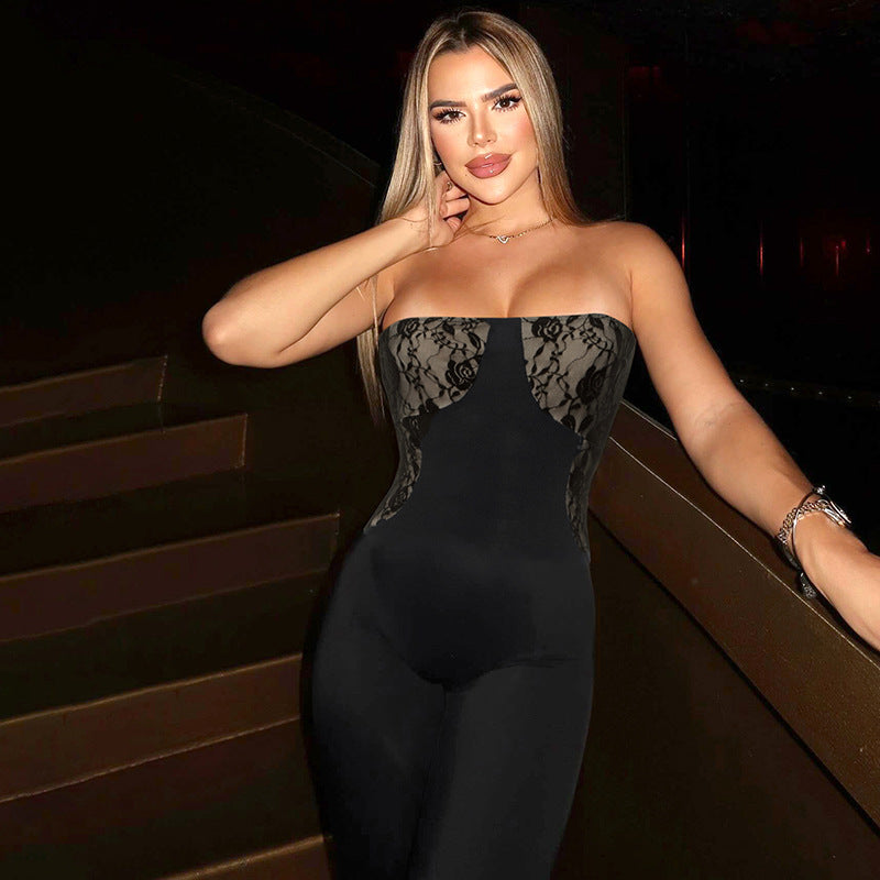 Women's Backless Tube Top Jumpsuit