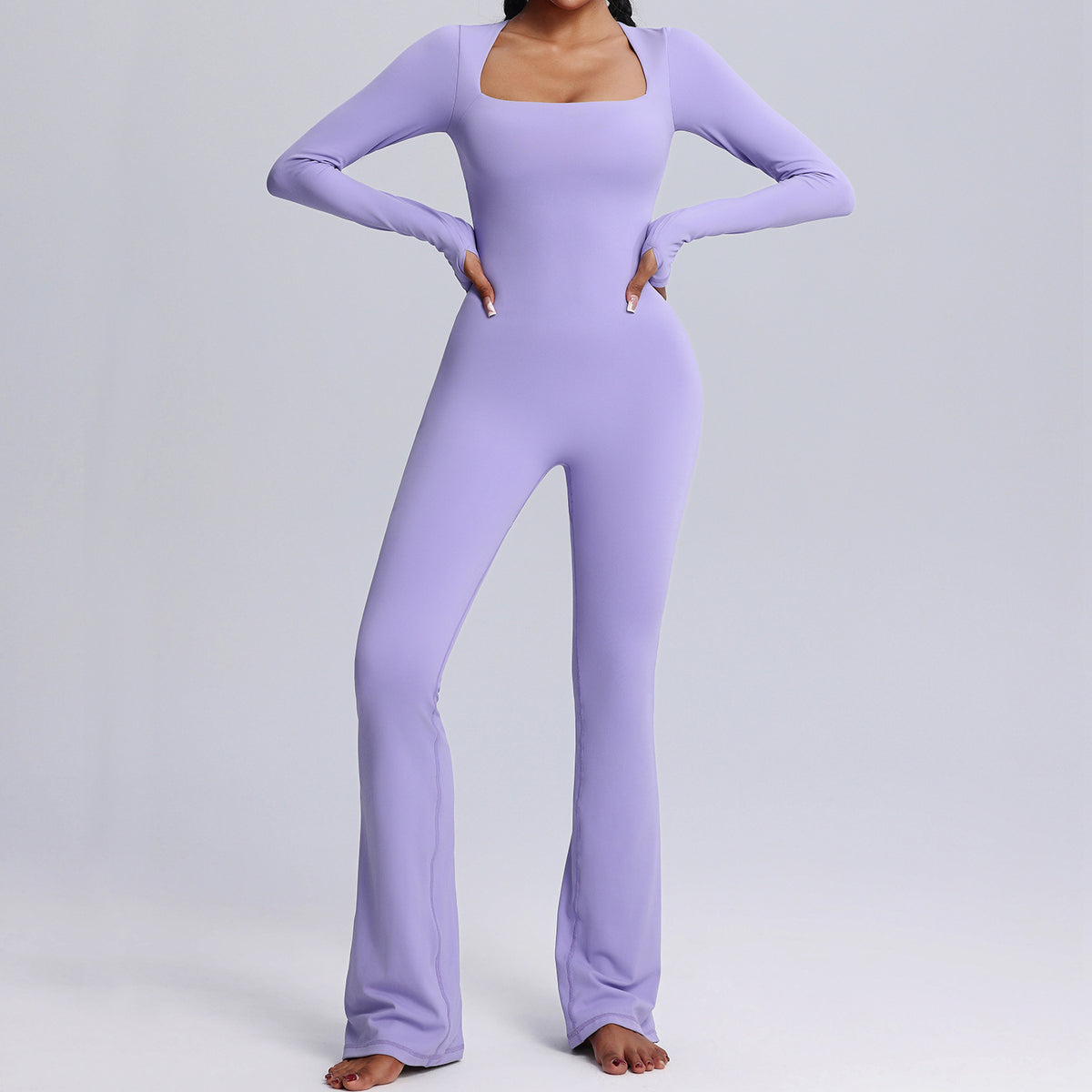 Women's Long Sleeve Yoga Jumpsuit | Seamless Activewear Romper