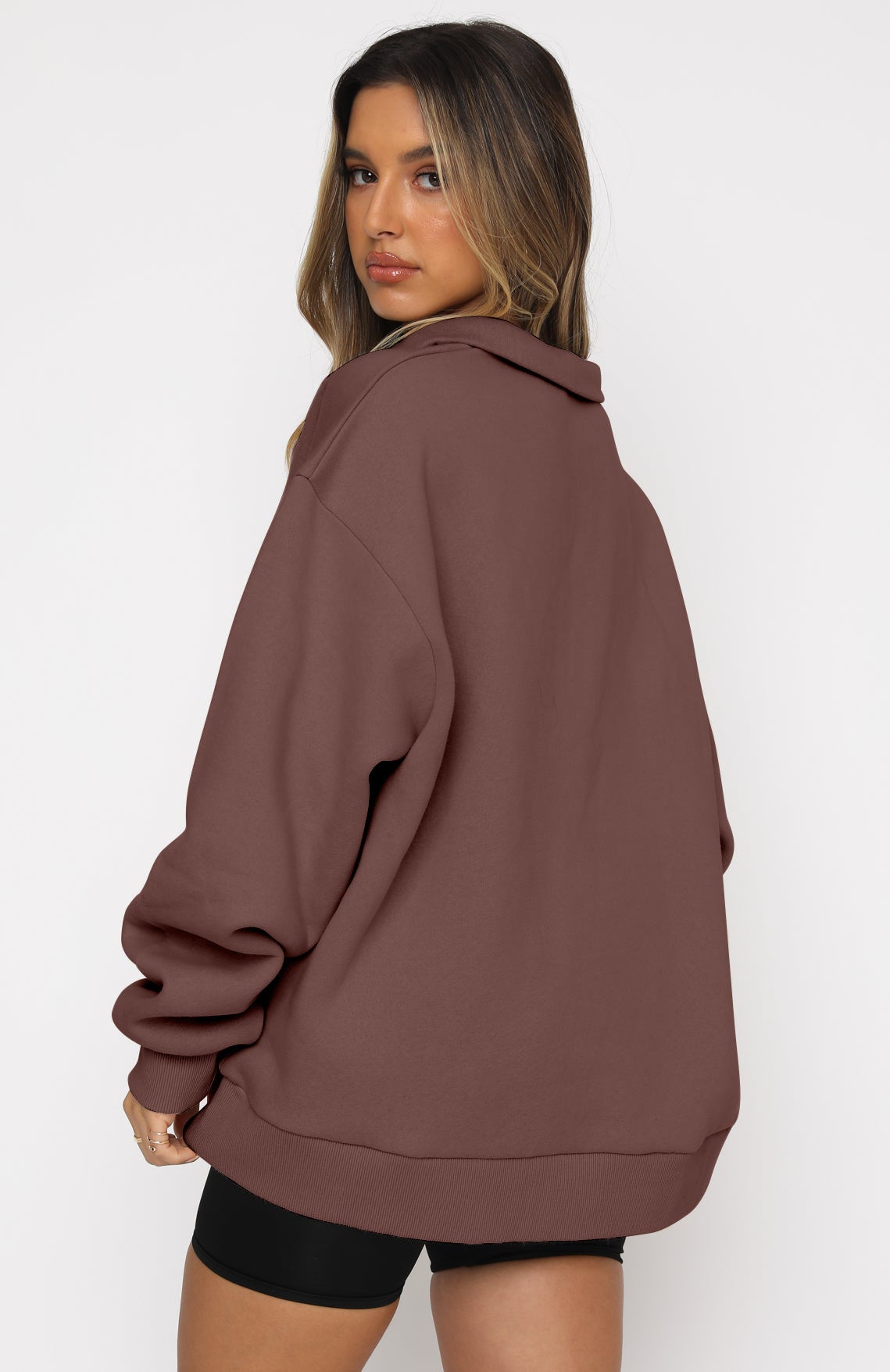 Women's Half-Zip Pullover Casual Long Sleeve Sweatshirt