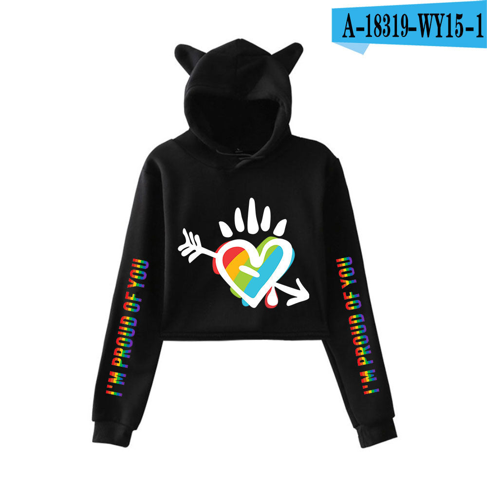 Cute Cat Ear Cropped Navel Sweater