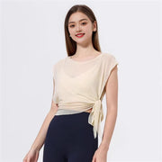 Quick‑Dry Mesh Fitness Top with Built‑In Chest Pad