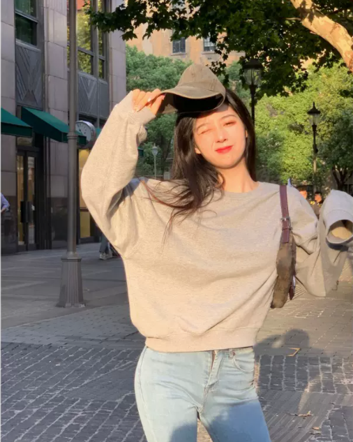 Korean Style High Waist Fleece-Lined Grey Sweater