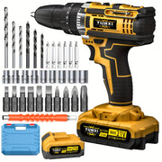 Wireless Lithium Ion Drill Wireless Lithium Ion Drill Bit Set with Battery & Fast Charger | Impact Pistol Drill Bit, Electric Screwdriver Function, Speed & Torque Control - Home Repair, Fast Chargi...