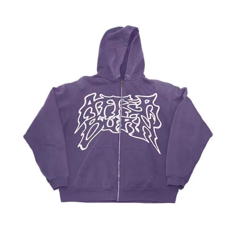 Men's Graffiti Hip-Hop Cardigan Hoodie Sweater
