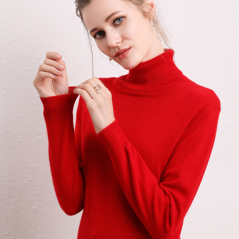 Cashmere Sweater High Lapel Knitted Pullover Bottoming Shirt