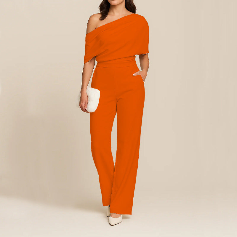 Elegant One-Shoulder Slimming Jumpsuit for Women