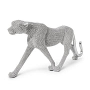 Golden‑Beaded Leopard Resin Figurine – Decorative Animal Sculpture for Home or Office