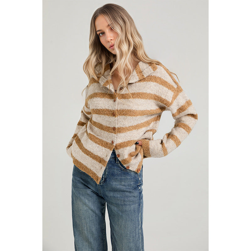 Autumnwinter Fashion European and American Womens Sweater Knitted Cardigan