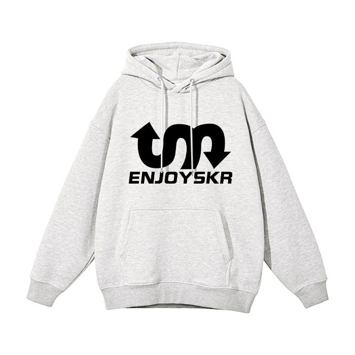 Fleece-Lined Thickened Hooded Couple Pullover Sweatshirt