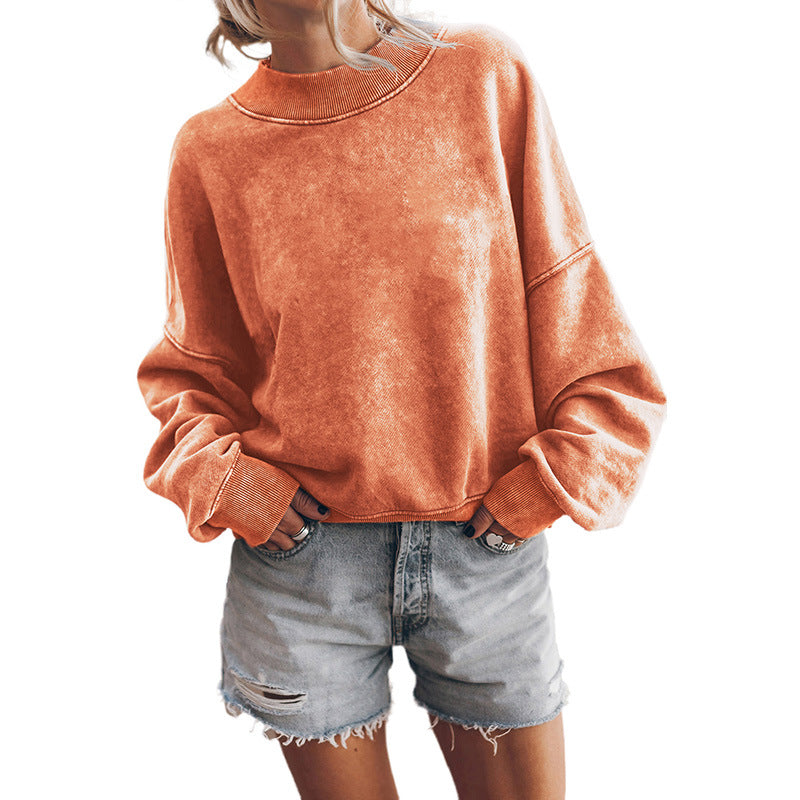 Cozy Solid Color Loose Crew Neck Casual Sweater