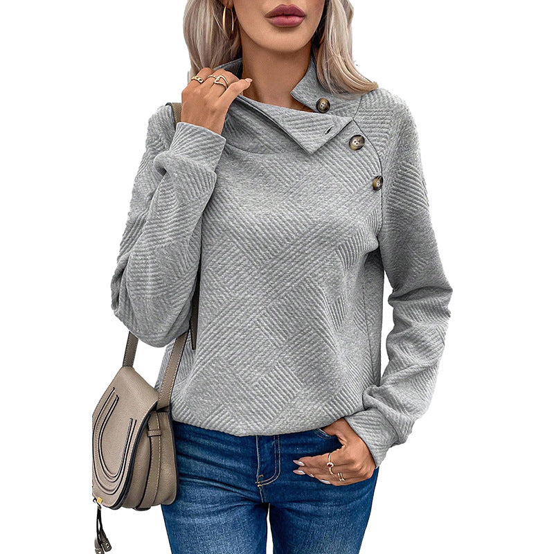 Asymmetric Solid Long Sleeve Pullover