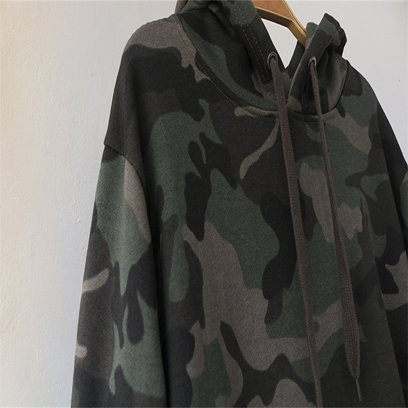 Women's Camouflage Cotton Plus Size Pullover Hoodie
