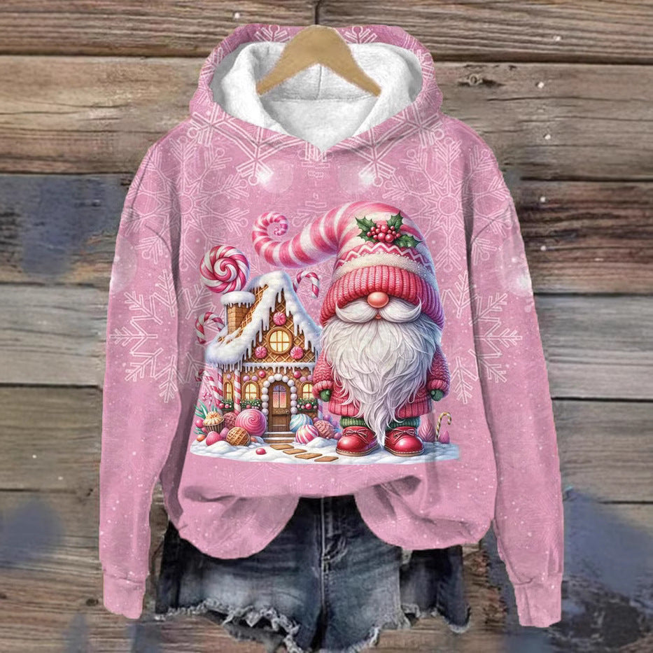 Festive 3D Christmas House Print Hoodie & Pullover Sweater