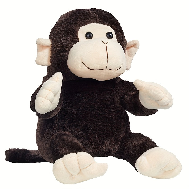 Golf Club Cover with Cartoon Monkey Design in Brown Plush