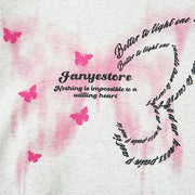 Butterfly Print Street Style Loose Hooded Pullover