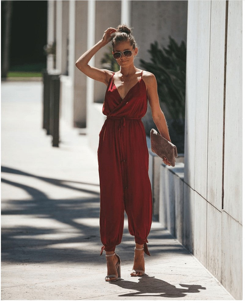 Floral Print Spaghetti Strap Romper & Jumpsuit