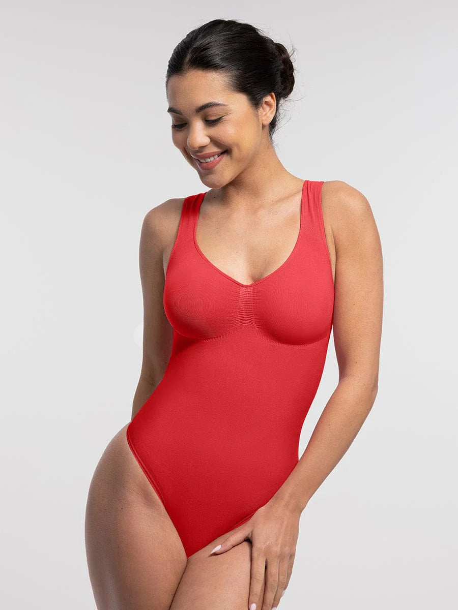 Seamless Tummy Control Thong Bodysuit with Bust Support