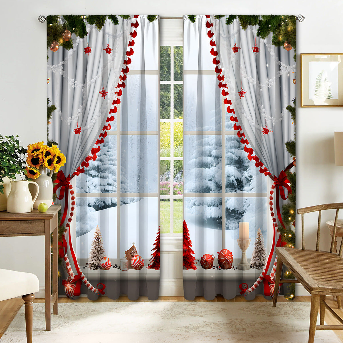 Christmas Curtain 3d Printing Curtain