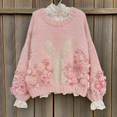 Womens Autumnwinter Lazy-style V-neck Pullover T-shirt